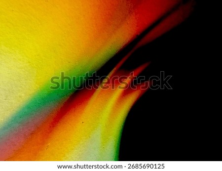 Vibrant abstract fire waves and light streaks in warm red, yellow, and green colors on a contrasting black background for dynamic designs