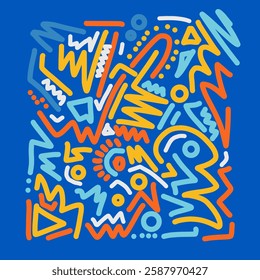 Vibrant Abstract Geometric Pattern with Bold Colors
