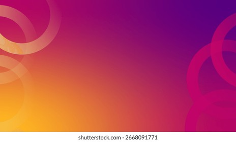 Vibrant Abstract Gradient Background with Modern Ring Shapes. Creative Fluid Design in Orange, Magenta, and Purple. Ideal for Dynamic Presentations and Promotions