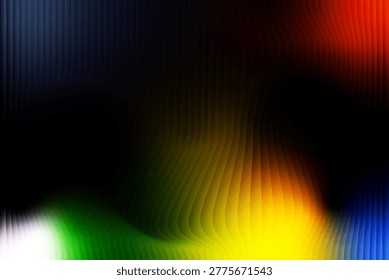 A vibrant abstract image featuring rectangular blocks and a smooth color gradient, blending multiple hues.