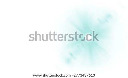 Vibrant abstract light effect with blue and green rays emanating from a central white point, creating a dynamic and energetic visual on a white background