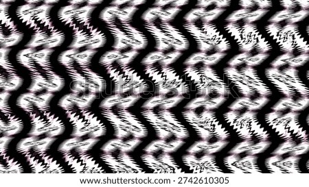Vibrant abstract pattern with dynamic black and white zigzags
