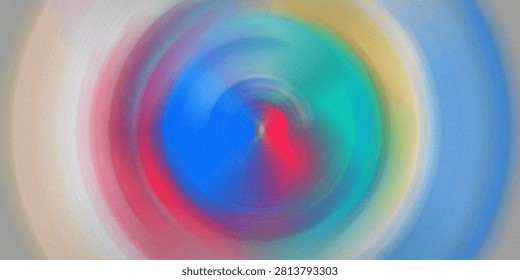 Vibrant abstract spiral vortex, showcasing a dynamic mix of blue, red, green, and yellow hues, creating a lively motion blur on a textured backdrop.