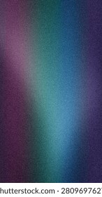Vibrant abstract vertical background with a heavy grainy texture, blending deep purple, teal, blue, and violet tones for a modern, artistic, and moody aesthetic