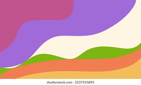 Vibrant abstract waves in bold colors on a curved composition - Powered by Shutterstock