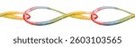 A vibrant array of intertwined ribbons in multiple colors creates an abstract visual. This artistic design can serve as a backdrop for various creative projects or branding.