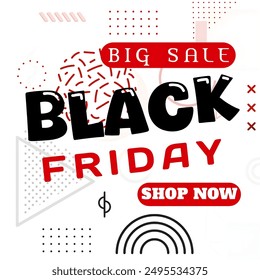 "Vibrant Black Friday sale banner with bold typography and playful patterns. Perfect for advertising big discounts and attracting customers to shop now. Eye-catching and dynamic." - Powered by Shutterstock