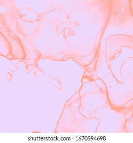 Vibrant Composition. Alcohol Ink Drawing. Flow Texture. Soft, Pink Vibrant Composition. Liquid Paint. Grunge Image. Soft, Pink Aquarelle Picture.