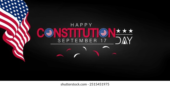 A vibrant design celebrating Constitution Day on September 17, featuring joyful elements and patriotic colors - Powered by Shutterstock