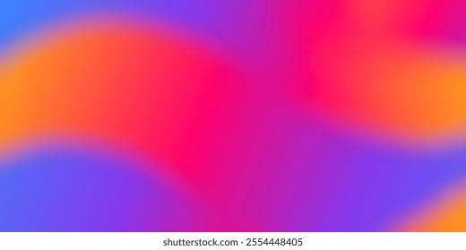 Vibrant and dynamic blend of colors. The background transitions smoothly from blue to purple to pink and orange, creating a swirling effect. The bold and contrasting hues evoke a sense of energy.