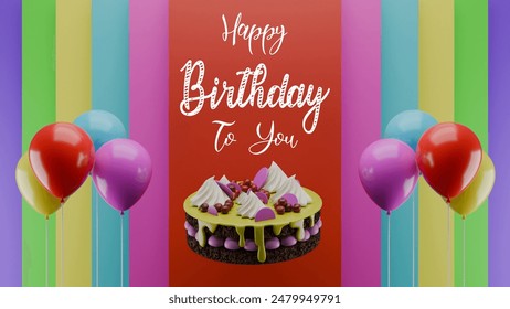 Vibrant and festive Happy Birthday to You background featuring colorful balloons, confetti, and a bold, clean Happy Birthday text. Ideal for celebration themes, party invitations, and greeting cards. - Powered by Shutterstock