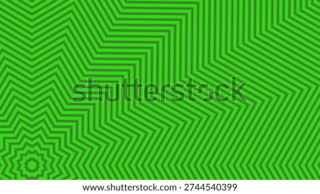A vibrant green background featuring a repeating geometric starburst pattern with sharp, angular lines creating a sense of depth and movement.