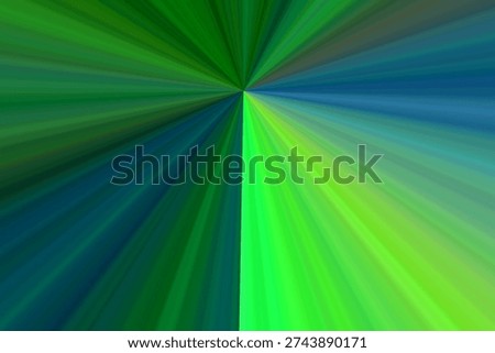 Vibrant green and blue rays emanating from a central point, creating a dynamic abstract pattern.