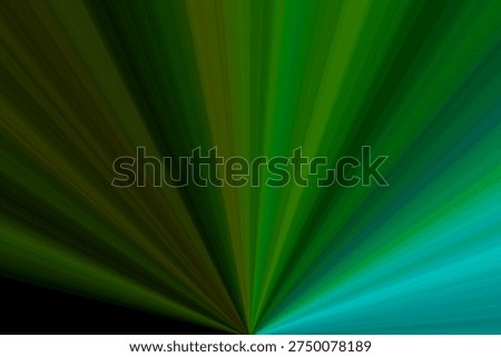 Vibrant green and blue rays emanating from a central point, creating a dynamic abstract pattern.