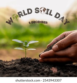 A vibrant image celebrating World Soil Day, showcasing healthy soil, plants, and sustainable farming practices. - Powered by Shutterstock