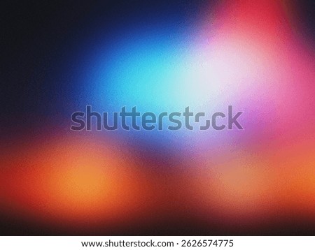 Vibrant Light Abstract Gradient Bokeh Smeared Blur Background. A mesmerizing abstract artwork featuring smooth harmonious blend of colors. Dust and grain noise texture effect. Overlay