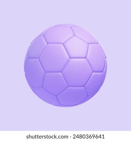 A vibrant monochromatic purple soccer ball on a matching purple background. Icon, sign and symbol. Side view. 3D Render illustration - Powered by Shutterstock