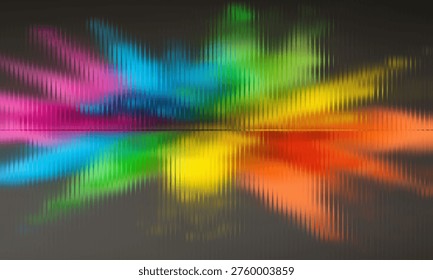 Vibrant multicolor explosion on dark background abstract colorful blur dynamic energy burst with pink blue green yellow orange hues creating a sense of movement and power