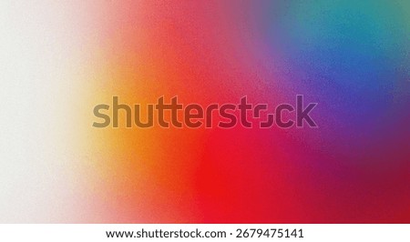 A vibrant, multicolored abstract background with a gradient effect, transitioning smoothly from white to yellow, orange, red, purple, and blue.