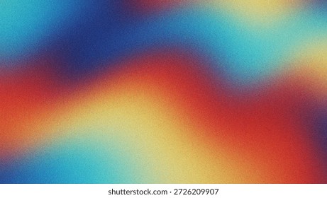 A vibrant, multicolored grainy gradient background with an abstract texture, perfect for adding a dynamic and colorful touch to various design projects, including web design, print materials, and digital art, creating a visually appealing and engaging visual effect.