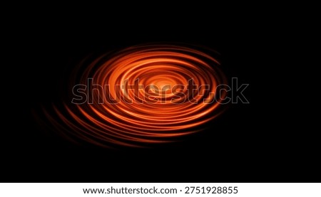 Vibrant orange light effect concentric circles on isolated background