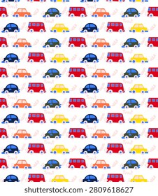 A vibrant pattern of toy elephants in various colors on a white surface