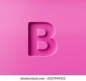 Vibrant pink Alphabet letter B embossed on a pink background, 3d illustration - Powered by Shutterstock