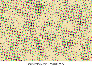 A vibrant and playful retro pattern featuring colorful circles and diamonds.  Perfect for 70s and 80s themed designs,  wallpaper, textiles