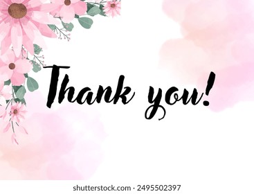 vibrant and playful thank you card, floral, flowers - Powered by Shutterstock