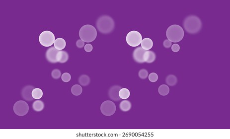 Vibrant purple solid background scattered white out of focus circular bokeh lights