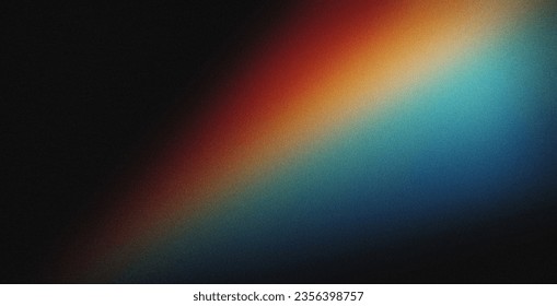 Vibrant rainbow, orange blue teal white psychedelic grainy gradient color flow wave on black background, music cover dance party poster design. Retro Colors from the 1970s 1980s, 70s, 80s, 90s style - Powered by Shutterstock