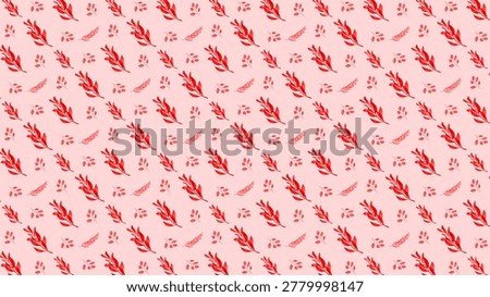 Vibrant red abstract pattern with seamless repetition of motifs in large and small scales