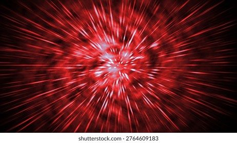 A Vibrant Red Explosion of Starlight and Cosmic Energy Creating a Stunning Visual Experience of Light Patterns and Abstract Motion