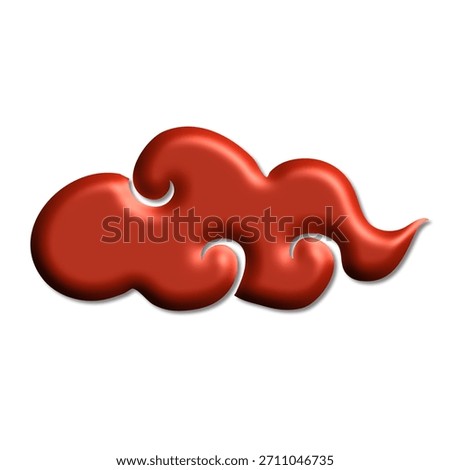 Vibrant Red Floating Cloud Symbol Prosperity Luck