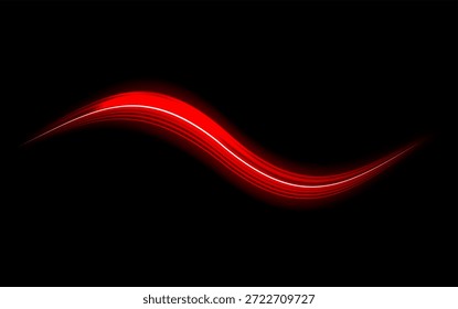 Vibrant red light trail on black background