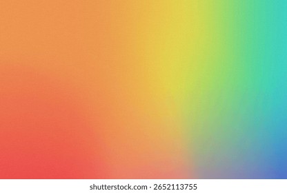 A vibrant, soft gradient background transitions smoothly from warm coral and orange to bright yellow, lime green, and cool teal blue, creating a cheerful and energetic abstract design.