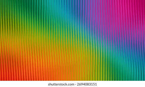 Vibrant, textured rainbow gradient with vertical ribbed lines creating a dynamic and colorful abstract background.