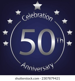 Vibrant vector illustration celebrating 50 years of anniversary, filled with joy and success. Perfect for special occasions. Get it now! - Powered by Shutterstock