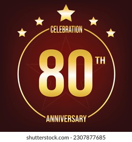 Vibrant vector illustration celebrating 80 years of anniversary, filled with joy and success. Perfect for special occasions. Get it now! - Powered by Shutterstock