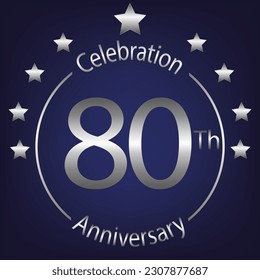 Vibrant vector illustration celebrating 80 years of anniversary, filled with joy and success. Perfect for special occasions. Get it now! - Powered by Shutterstock