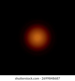Vibrating orange gradient sphere or orb with black background, optical illusion design.