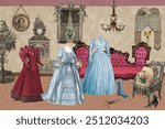 Victorian life and fashion background, 