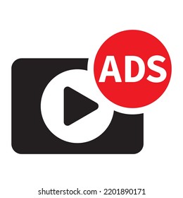 Video Ads Icon. Video Advertising Illustration