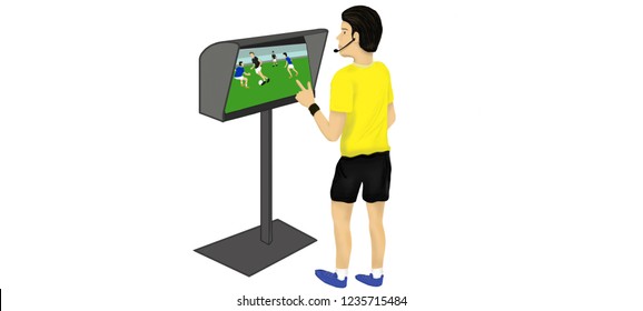 Video Assistant Referee Screen  VAR Football Referee