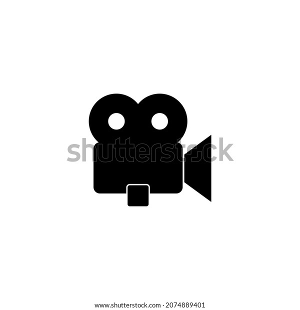 Video camera\
icon isolated on white\
background