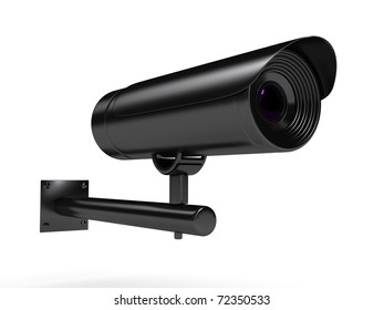 Video camera over white background. 3d rendered image