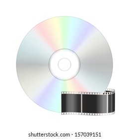 Video compact disk icon. 2d illustration.