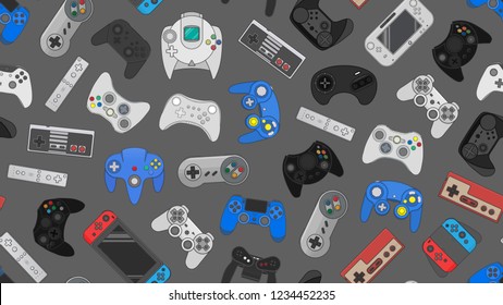 Video Game Controller Gamepad Background Gadgets Stock Illustration ...