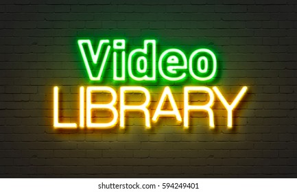 Video Library Neon Sign On Brick Wall Background