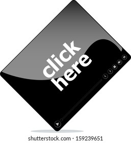 Video Movie Media Player With Click Here On It, Raster